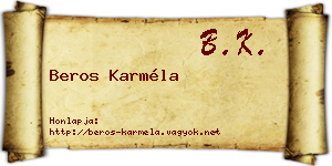 Beros Karméla névjegykártya